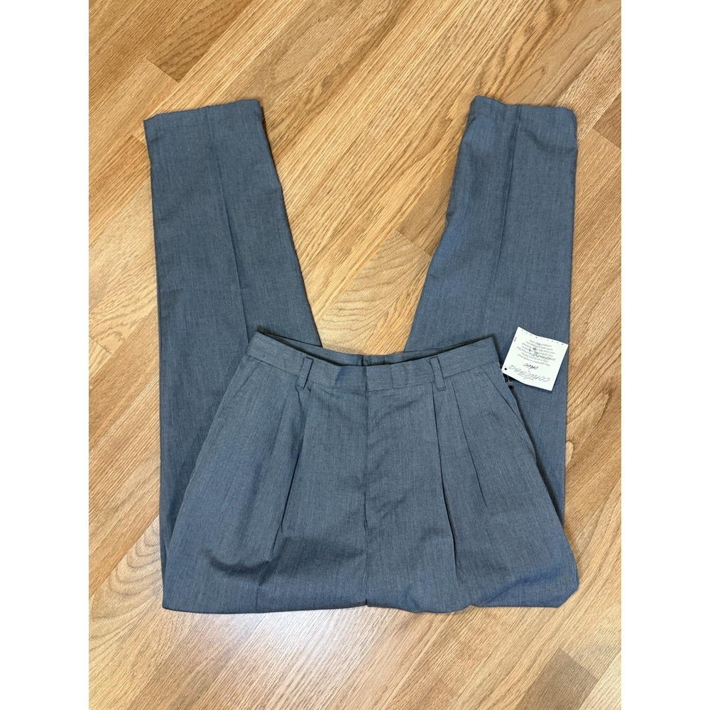 NWT Vintage 80s 90s Chic Gray Dress Pants Trousers Pleated Sz 12 Business Casual